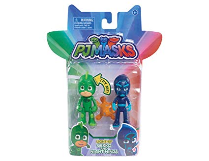 PJ Masks - Lot de 2 figurines Gekko et Ninja nocturne illuminées