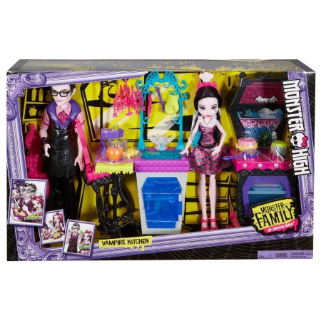 Monster High Monster Family Vampire Kitchen Playset et 2 poupées